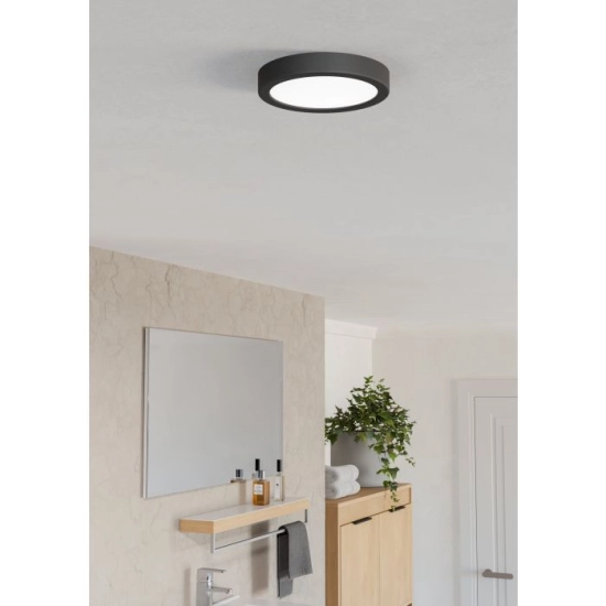 FUEVA 6 Plafon LED 7,5W 2700/4000/6500K IP44 czarny okrągły / oprawa natynkowa 901324 EGLO