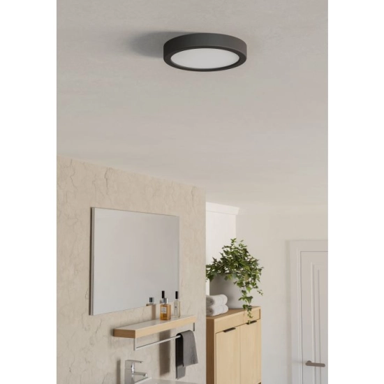 FUEVA 6 Plafon LED 7,5W 2700/4000/6500K IP44 czarny okrągły / oprawa natynkowa 901324 EGLO
