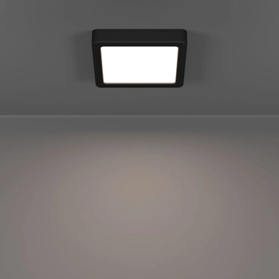 FUEVA 6 Plafon LED 7W 2700/4000/6500K IP44 czarny kwadratowy / oprawa natynkowa 901328 EGLO
