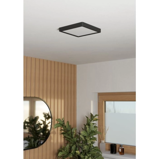 FUEVA 6 Plafon LED 10,5W 2700/4000/6500K IP44 czarny kwadratowy / oprawa natynkowa 901329 EGLO