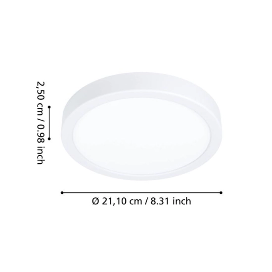 FUEVA 6 Plafon LED 11,5W 2700/4000/6500K IP44 biały okrągły / oprawa natynkowa 901333 EGLO