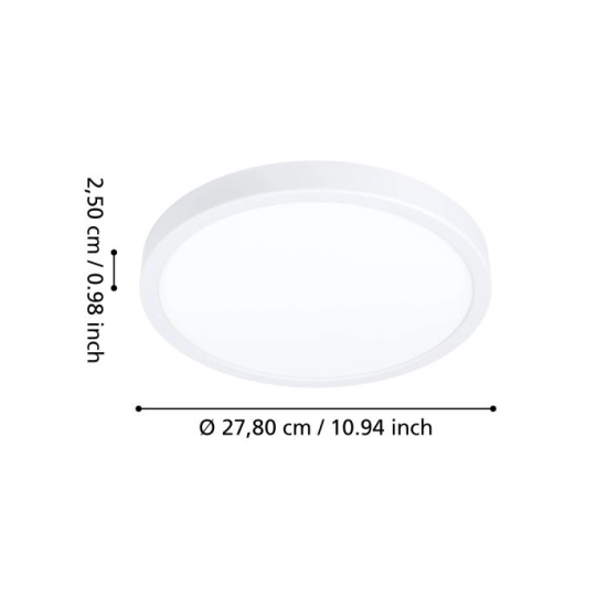 FUEVA 6 Plafon LED 14,2W 2700/4000/6500K IP44 biały okrągły / oprawa natynkowa 901334 EGLO