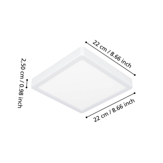 FUEVA 6 Plafon LED 10,5W 2700/4000/6500K IP44 biały kwadratowy / oprawa natynkowa 901336 EGLO