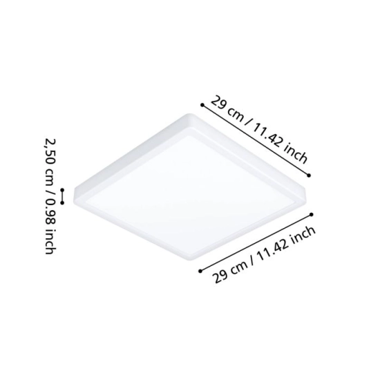FUEVA 6 Plafon LED 13W 2700/4000/6500K IP44 biały kwadratowy / oprawa natynkowa 901337 EGLO