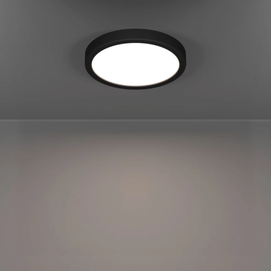 FUEVA 6-Z Plafon LED 11,2W RGB+TW IP44 czarny okrągły / oprawa natynkowa 901372 EGLO