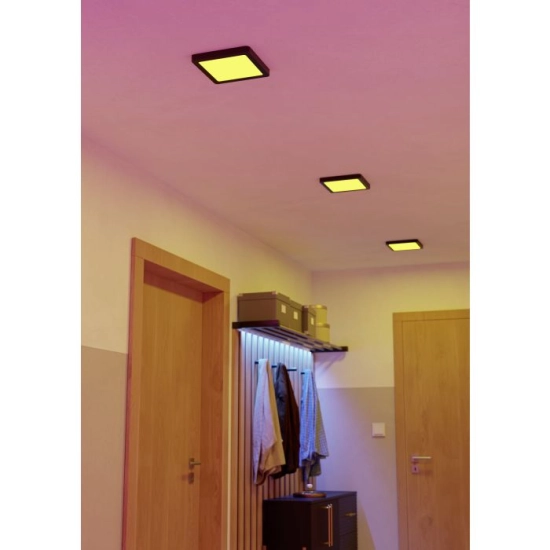FUEVA 6-Z Plafon LED 10,5W RGB+TW IP44 czarny kwadratowy / oprawa natynkowa 901374 EGLO