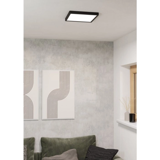 FUEVA 6-Z Plafon LED 13,5W RGB+TW IP44 czarny kwadratowy / oprawa natynkowa 901375 EGLO