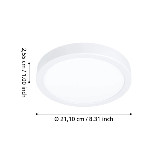 FUEVA 6-Z Plafon LED 11,2W RGB+TW IP44 biały okrągły / oprawa natynkowa 901376 EGLO