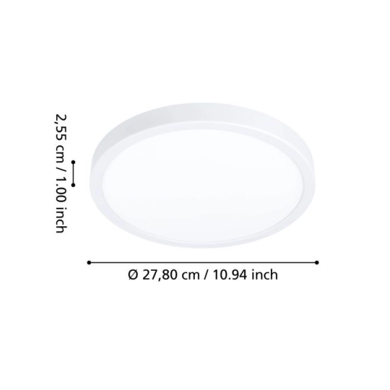 FUEVA 6-Z Plafon LED 14,3W RGB+TW IP44 biały okrągły / oprawa natynkowa 901377 EGLO