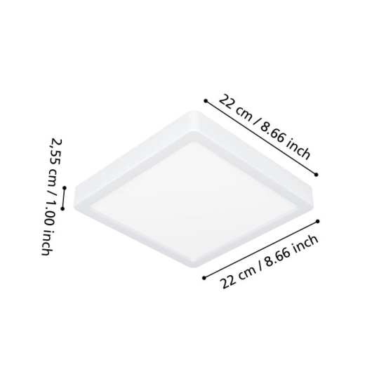 FUEVA 6-Z Plafon LED 10,5W RGB+TW IP44 biały kwadratowy / inteligentna oprawa natynkowa 901378 EGLO