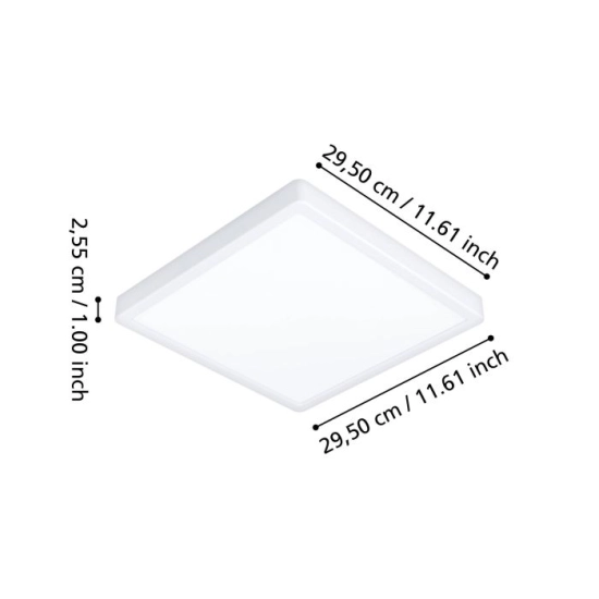 FUEVA 6-Z Plafon LED 13,5W RGB+TW IP44 biały kwadratowy / inteligentna oprawa natynkowa 901379 EGLO