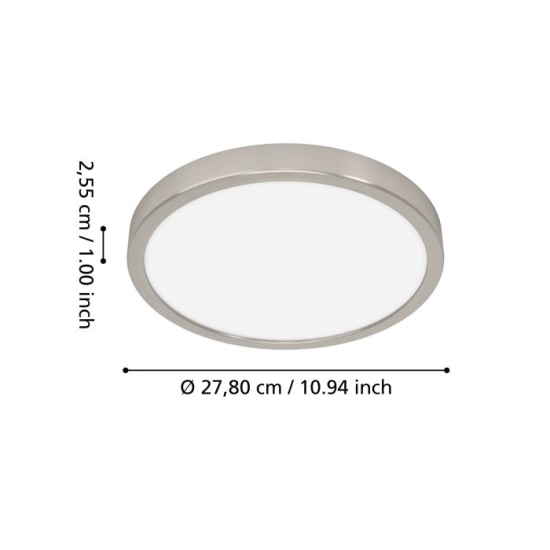 FUEVA 6-Z Plafon LED 14,3W RGB+TW IP44 nikiel mat okrągły / oprawa natynkowa 901382 EGLO