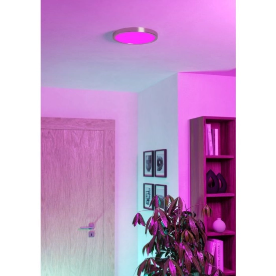 FUEVA 6-Z Plafon LED 14,3W RGB+TW IP44 nikiel mat okrągły / oprawa natynkowa 901382 EGLO