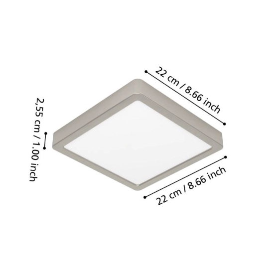 FUEVA 6-Z Plafon LED 10,5W RGB+TW IP44 nikiel mat kwadratowy / oprawa natynkowa 901383 EGLO