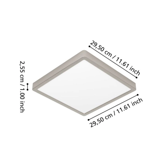 FUEVA 6-Z Plafon LED 13,5W RGB+TW IP44 nikiel mat kwadratowy / oprawa natynkowa 901384 EGLO