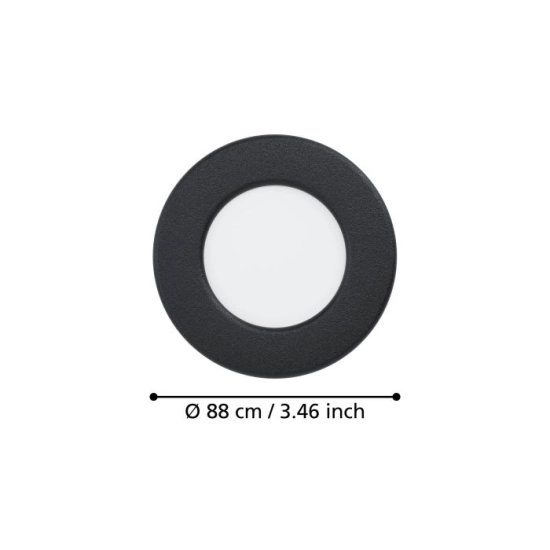 FUEVA 6 Oprawa wpuszczana LED 3X3,7W 2700/4000/6500K czarna 8,8 cm Zestaw 901385 EGLO