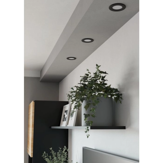 FUEVA 6 Oprawa wpuszczana LED 3X3,7W 2700/4000/6500K czarna 8,8 cm Zestaw 901385 EGLO