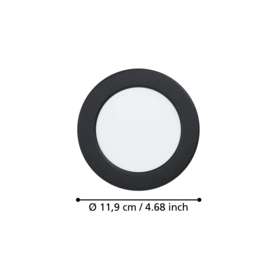 FUEVA 6 Oprawa wpuszczana LED 6,3W 2700/4000/6500K czarna 11,9 cm 901387 EGLO