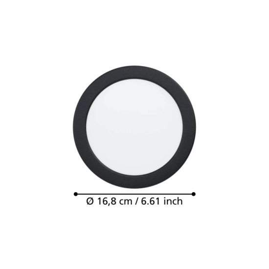 FUEVA 6 Oprawa wpuszczana LED 10,5W 2700/4000/6500K czarna 16,8 cm 901388 EGLO