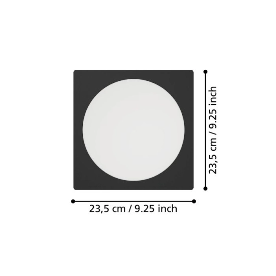FUEVA 6 Oprawa wpuszczana LED 18,5W 2700/4000/6500K czarna 21,6 cm 901393 EGLO