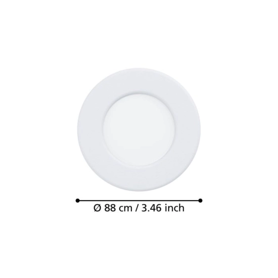 FUEVA 6 Oprawa wpuszczana LED 3,7W 2700/4000/6500K biała 8,8 cm 901395 EGLO