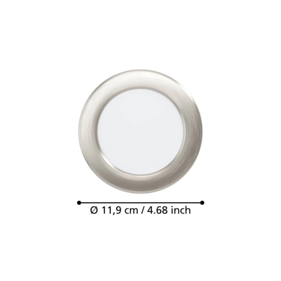FUEVA 6 Oprawa wpuszczana LED 6,3W 2700/4000/6500K nikiel mat 11,9 cm 901405 EGLO