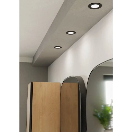 FUEVA 6 Oprawa wpuszczana LED 3,7W 2700/4000/6500K IP44 czarna 8,8 cm 901412 EGLO