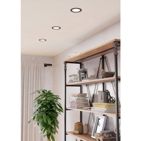 FUEVA 6 Oprawa wpuszczana LED 6,3W 2700/4000/6500K IP44 czarna 11,9 cm 901413 EGLO