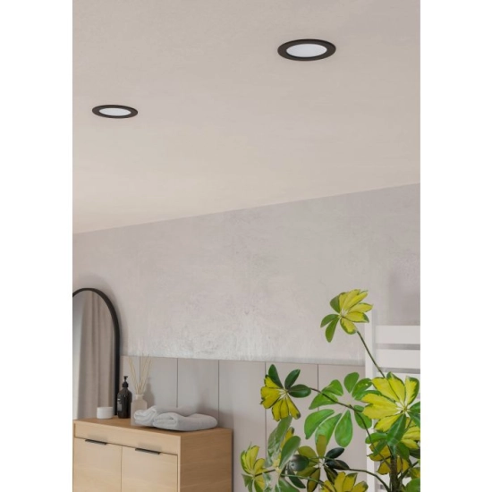 FUEVA 6 Oprawa wpuszczana LED 6,3W 2700/4000/6500K IP44 czarna 11,9 cm 901413 EGLO