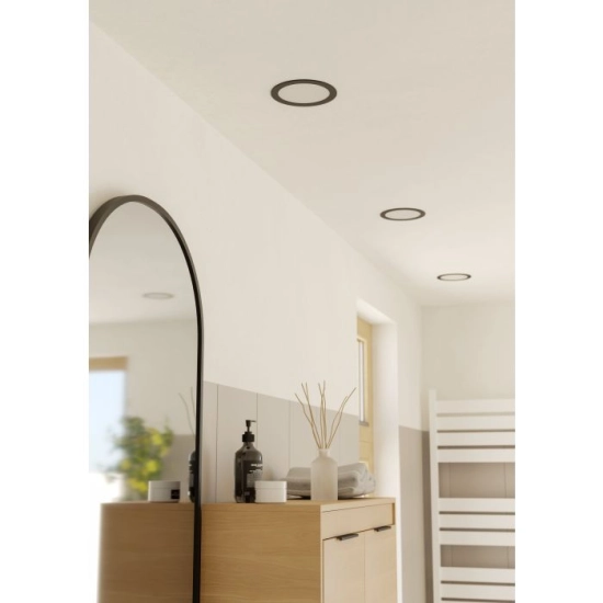 FUEVA 6 Oprawa wpuszczana LED 10,5W 2700/4000/6500K IP44 czarna 16,8 cm 901414 EGLO