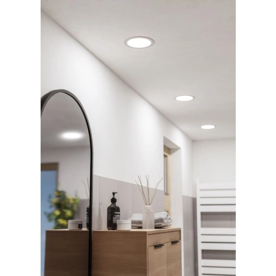 FUEVA 6 Oprawa wpuszczana LED 10,5W 2700/4000/6500K IP44 biała 16,8 cm 901418 EGLO