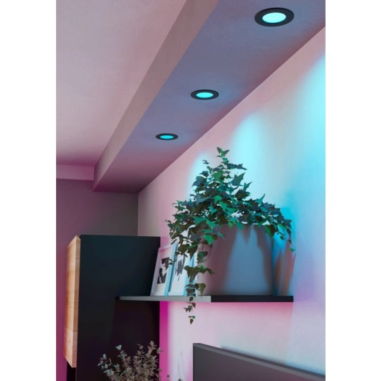 FUEVA 6-Z Oprawa wpuszczana LED 3X2,8W RGB/CCT czarna 8,8 cm Zestaw 901425 EGLO