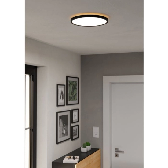 ROVITO oprawa sufitowa Plafon LED 30cm IP44 Czarny okrągły 901438 EGLO