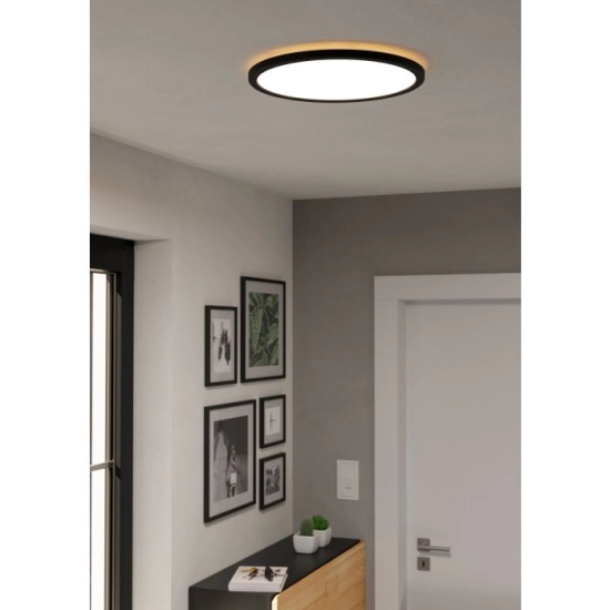 ROVITO oprawa sufitowa Plafon LED 39cm IP44 Czarny okrągły 901439 EGLO