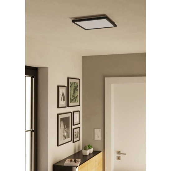 ROVITO oprawa sufitowa Plafon LED 29x29cm IP44 Czarny kwadratowy 901442 EGLO