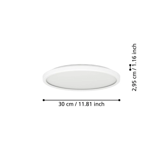ROVITO oprawa sufitowa Plafon LED 30cm IP44 Biały okrągły 901446 EGLO