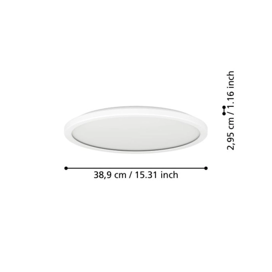 ROVITO oprawa sufitowa Plafon LED 39cm IP44 Biały okrągły 901447 EGLO