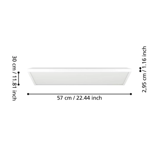 ROVITO oprawa sufitowa Plafon LED 57x30cm IP44 Biały prostokątny 901453 EGLO