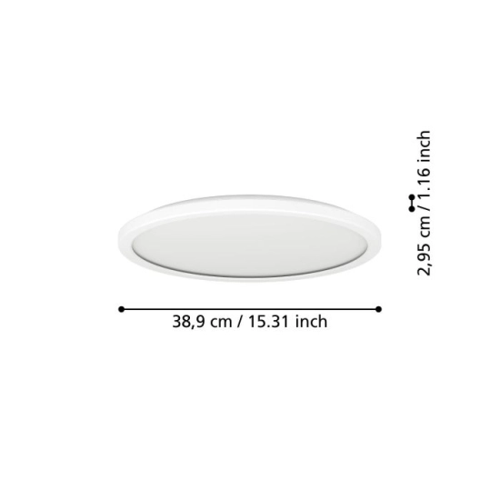ROVITO-R oprawa sufitowa Plafon LED 39cm IP44 na pilota Biały okrągły 901458 EGLO