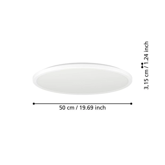 ROVITO-R oprawa sufitowa Plafon LED 50cm IP44 na pilota Biały okrągły 901459 EGLO