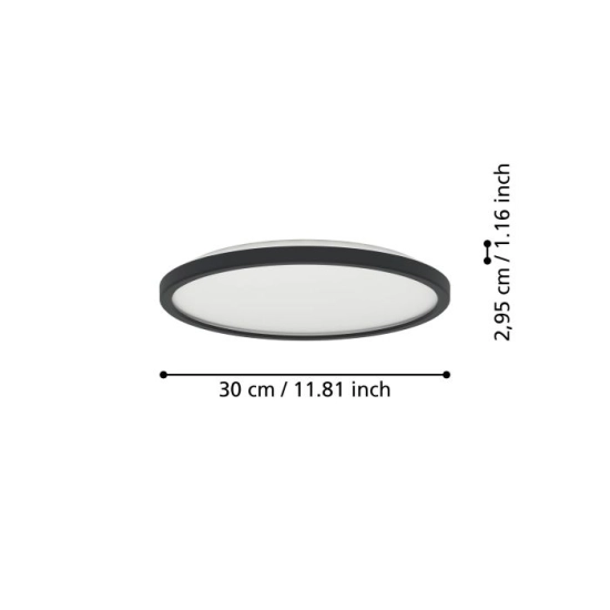 ROVITO-Z oprawa sufitowa Plafon LED 30cm IP44 Czarny okrągły RGB+TW 901463 EGLO