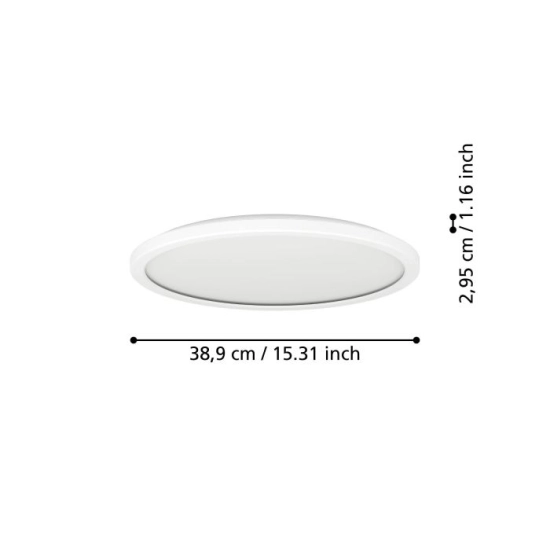 ROVITO-Z oprawa sufitowa Plafon LED 39cm IP44 Biały okrągły RGB+TW 901472 EGLO