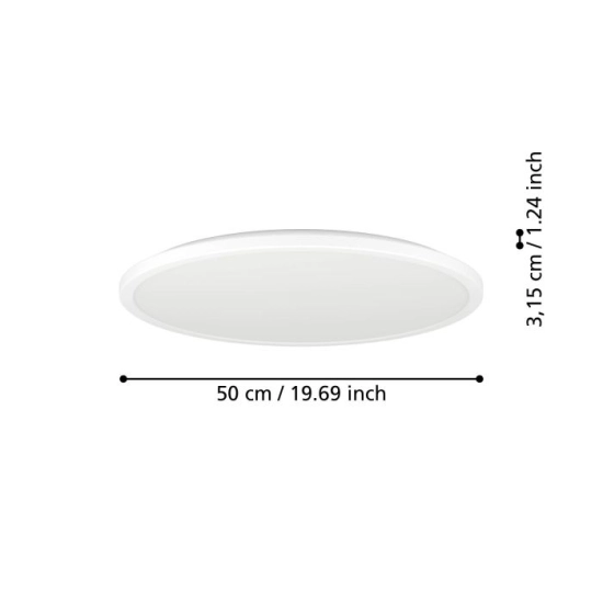 ROVITO-Z oprawa sufitowa Plafon LED 50cm IP44 Biały okrągły RGB+TW 901473 EGLO