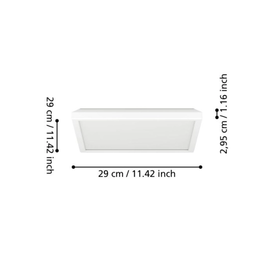ROVITO-Z oprawa sufitowa Plafon LED 29x29cm IP44 RGB+TW Biały kwadratowy 901474 EGLO