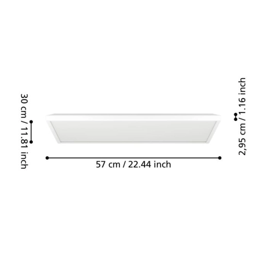 ROVITO-Z oprawa sufitowa Plafon LED 57x30cm IP44 RGB+TW Biały prostokątny 901477 EGLO
