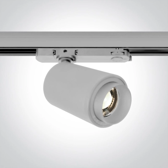 WHITE COB 30W CW TRACK SPOT 20-60deg ADJUSTABLE BEAM 230V 65650CT/W/C ONE LIGHT