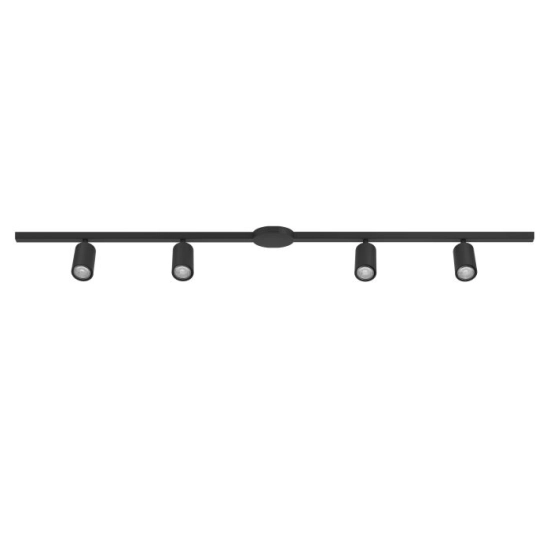 EASYT SET 4 SPOTS system szynowy 192,5 cm czarny 4x spot GU10 901652 EGLO