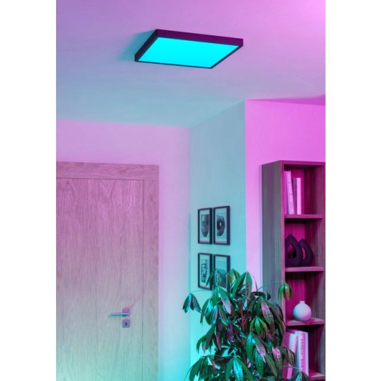 FUEVA 6-Z Plafon LED 17,8W RGB+TW IP44 czarny kwadratowy / oprawa natynkowa 901728 EGLO