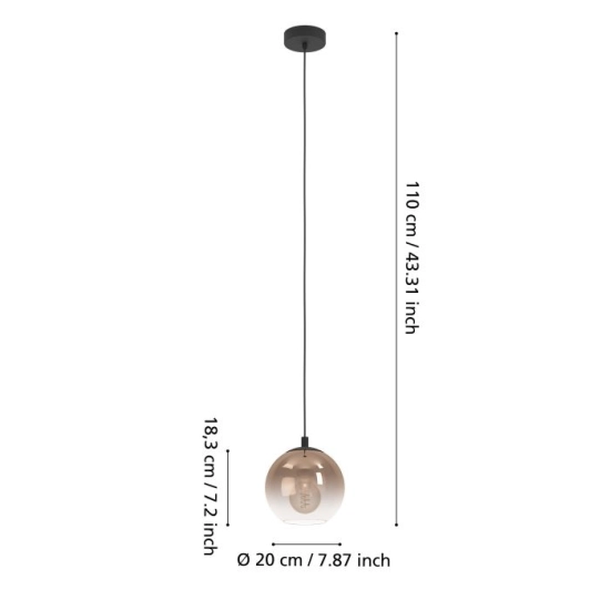 ARISCANI 1 Lampa wisząca 901923 EGLO