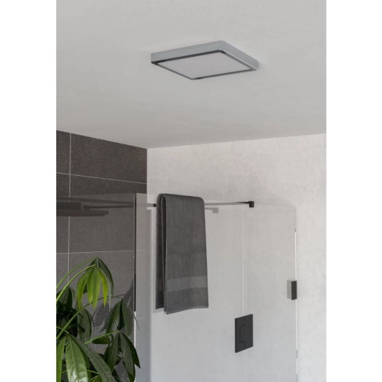 FUEVA 6 Plafon LED 10,5W 2700/4000/6500K IP44 chrom kwadratowy / oprawa natynkowa 901766 EGLO